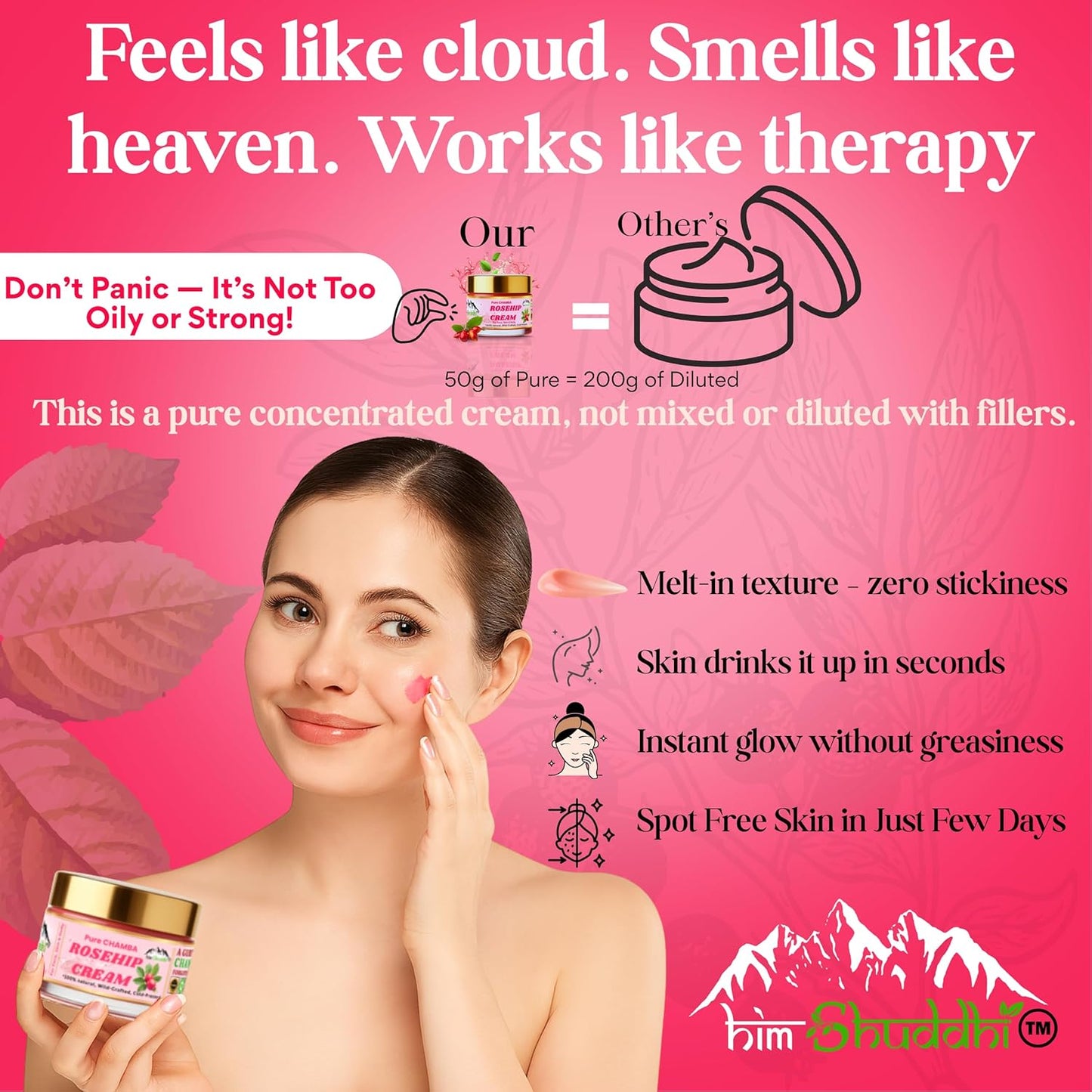 HimShuddhi Pahadi 100% Pure Rosehip Cream - 50 gm