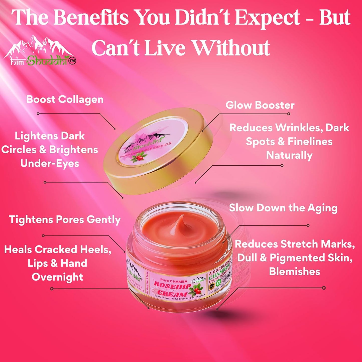 HimShuddhi Pahadi 100% Pure Rosehip Cream - 50 gm